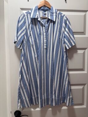 NWT Old Navy Striped Blue and White Shirt Dress
